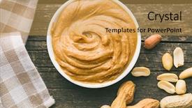  Presentation with peanut butter - Cool new presentation theme with creamy peanut butter and peanuts backdrop and a yellow colored foreground