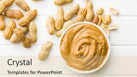  Presentation with peanut butter - Amazing presentation theme having creamy peanut butter and peanuts backdrop and a coral colored foreground