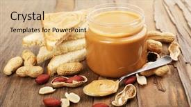 Presentation with peanut butter - Presentation theme with oily bread - creamy peanut butter in jar background and a lemonade colored foreground