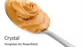  Presentation with peanut butter - Presentation theme enhanced with creamy peanut butter in spoon background and a white colored foreground