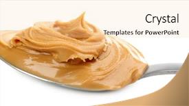  Presentation with peanut butter - Audience pleasing PPT layouts consisting of creamy peanut butter in spoon backdrop and a blonde colored foreground