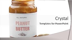  Presentation with peanut butter and jelly - Cool new PPT theme with creamy peanut butter in spoon backdrop and a white colored foreground