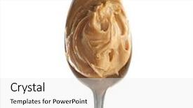  Presentation with peanut butter healthy spread - Colorful PPT theme enhanced with creamy peanut butter in spoon backdrop and a  colored foreground