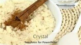  Presentation with pudding - Cool new PPT theme with creamy rice pudding on a bowl backdrop and a lemonade colored foreground