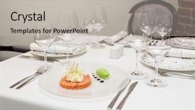  Presentation with soya sauce - PPT theme having creamy sauce sorbet and apple background and a light gray colored foreground