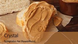  Presentation with wood simple - Slide deck enhanced with cutting board closeup with soft background and a gold colored foreground