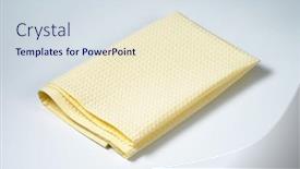  Presentation with tablecloth - Slide set having creamy tablecloth on white background background and a sky blue colored foreground