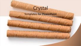  Presentation with wafer - Theme enhanced with creamy wafer rolls on white background and a coral colored foreground