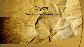  Presentation with cream gold texture paper - PPT theme consisting of creased wrinkled vintage textured paper background and a  colored foreground