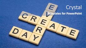  Presentation with create - Beautiful PPT theme featuring create-every-day-inspirational-crossword backdrop and a ocean colored foreground