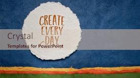  Presentation with inspirational abstract - Presentation theme enhanced with create-every-day-inspirational-reminder background and a soft green colored foreground