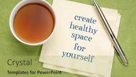  Presentation with create space - Colorful presentation theme enhanced with create-healthy-space-for-yourself backdrop and a yellow colored foreground