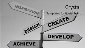  Presentation with develop - Slide deck featuring create inspiration design develop achieve background and a light gray colored foreground