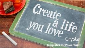  Presentation with tea cup - Beautiful slide deck featuring create life you love motivational backdrop and a gray colored foreground