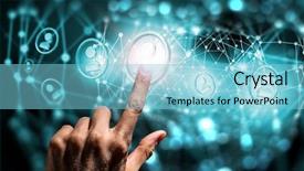  Presentation with wireless - Slides featuring create network - creating wireless technologies mixed media background and a light blue colored foreground