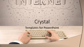  Presentation with inca machu picchu peru view - Presentation theme consisting of create network - first person view of hand background and a  colored foreground