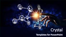  Presentation with create - Slide set featuring create network - social connection and networking background and a navy blue colored foreground