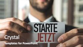  Presentation with later - Theme featuring create now in german background and a tawny brown colored foreground