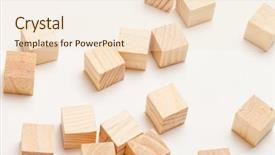  Presentation with colour blocking building blocks - Cool new slide deck with create path - wooden toy blocks backdrop and a lemonade colored foreground