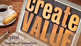  Presentation with inspirational - PPT theme having create value inspirational concept - wordabstract background and a coral colored foreground