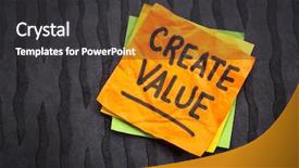  Presentation with create - Colorful presentation theme enhanced with create value reminder or advice backdrop and a dark gray colored foreground