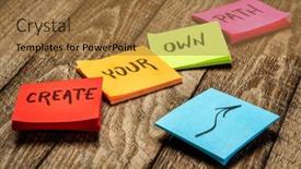  Presentation with career path - PPT theme consisting of create-your-own-path-inspirational background and a coral colored foreground