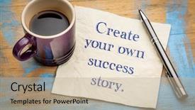  Presentation with motivational - Slides enhanced with create your own success story background and a mint green colored foreground
