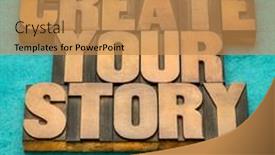  Presentation with inspirational abstract - Beautiful slides featuring create-your-story-inspirational-note backdrop and a coral colored foreground