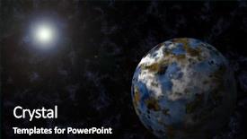  Presentation with animated planet - Beautiful presentation design featuring created in photoshop planet starfield backdrop and a  colored foreground