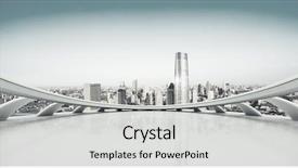  Presentation with skyline - Slide set enhanced with created with c4d by contributor background and a light gray colored foreground