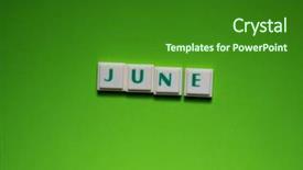  Presentation with green screen - Amazing presentation theme having time puzzle concept - created word of june backdrop and a forest green colored foreground