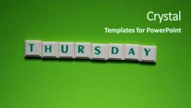  Presentation with green screen - Presentation theme having created word of thursday background and a forest green colored foreground