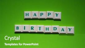  Presentation with happy birthday - Presentation theme having created words of happy birthday background and a shamrock green colored foreground