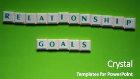  Presentation with green screen - Amazing presentation design having created words of relationship goals backdrop and a shamrock green colored foreground