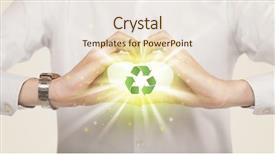  Presentation with recycling - Presentation theme having creating a form with green background and a lemonade colored foreground