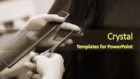  Presentation with hairdressing salon - Presentation design with creating hairstyles hairdresser at salon background and a wine colored foreground