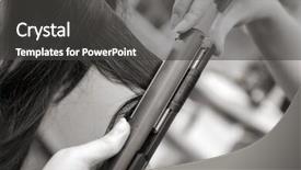  Presentation with salon - Colorful presentation design enhanced with creating hairstyles hairdresser at salon indoor shot backdrop and a dark gray colored foreground