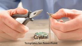  Presentation with jewelry - Presentation theme consisting of creating jewelry silver chain background and a coral colored foreground