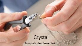  Presentation with jewelry - Presentation design featuring creating jewelry silver chain background and a coral colored foreground