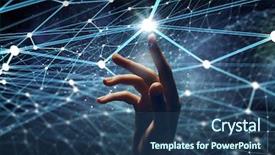  Presentation with mass media business technology internet - Beautiful PPT theme featuring creating technologies for connection mixed backdrop and a ocean colored foreground