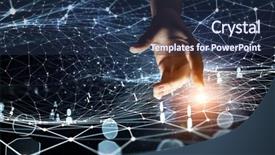  Presentation with connection - Slide deck featuring creating technologies for connection mixed background and a navy blue colored foreground