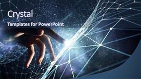  Presentation with connection - Presentation enhanced with creating technologies for connection mixed background and a navy blue colored foreground