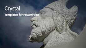  Presentation with los angeles - Amazing PPT theme having creation bible - bishop statue cerro de los backdrop and a  colored foreground