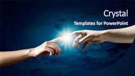  Presentation with fingers - Theme enhanced with creation bible - close up of human hands background and a  colored foreground