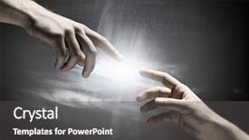  Presentation with creation - Colorful presentation enhanced with creation bible - close up of human hands backdrop and a  colored foreground