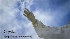  Presentation with los angeles - Beautiful presentation theme featuring creation bible - hand bless cerro de los backdrop and a light blue colored foreground