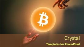  Presentation with creation - Colorful slide set enhanced with creation-of-bitcoin-digital-currency backdrop and a tawny brown colored foreground