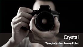  Presentation with reflex - Slide deck enhanced with creations photos - closeup of a young caucasian background and a dark gray colored foreground