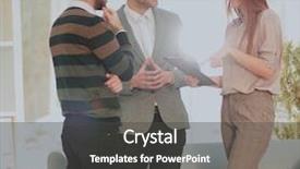  Presentation with managers - Presentation design featuring creations photos - working process managers team work background and a dark gray colored foreground