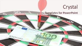  Presentation with dartboard - Amazing presentation design having creative abstract winning - dart on dartboard and money backdrop and a  colored foreground